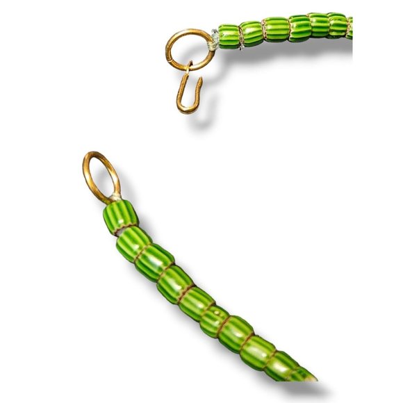 Vintage British West Africa Coins Bakelite Malachite Trade Bead Necklace - Picture 8 of 9